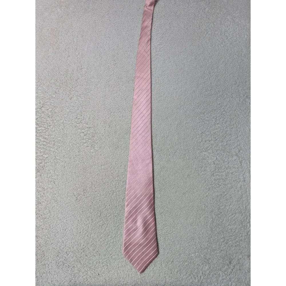 Donald J. Trump Necktie Mens OS Pink Striped Silk Signature Collection - Picture 4 of 4